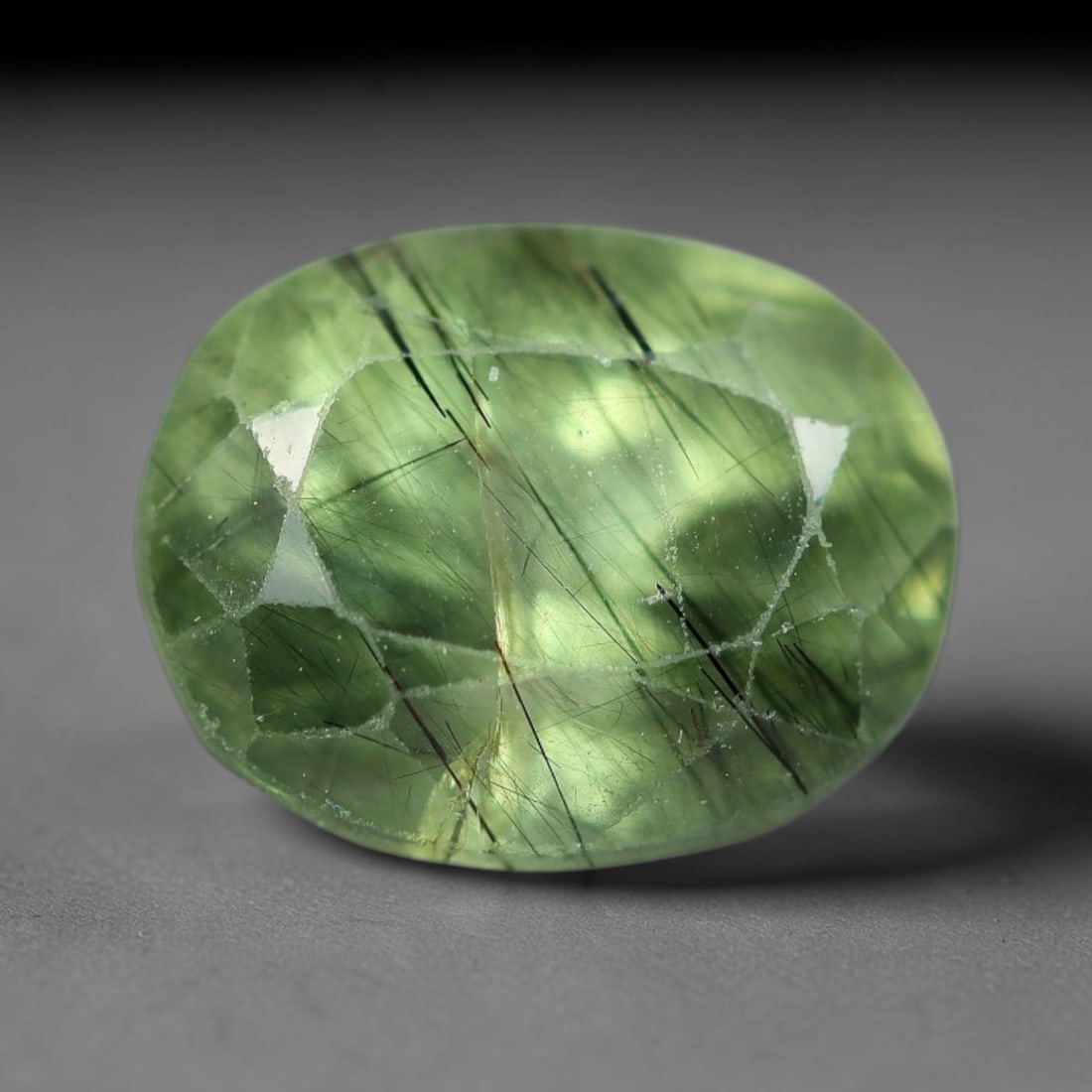 2.95 Carats Natural Green Rutilated Peridot Oval Faceted Loose Gemstone, 69WS (1 of 1)