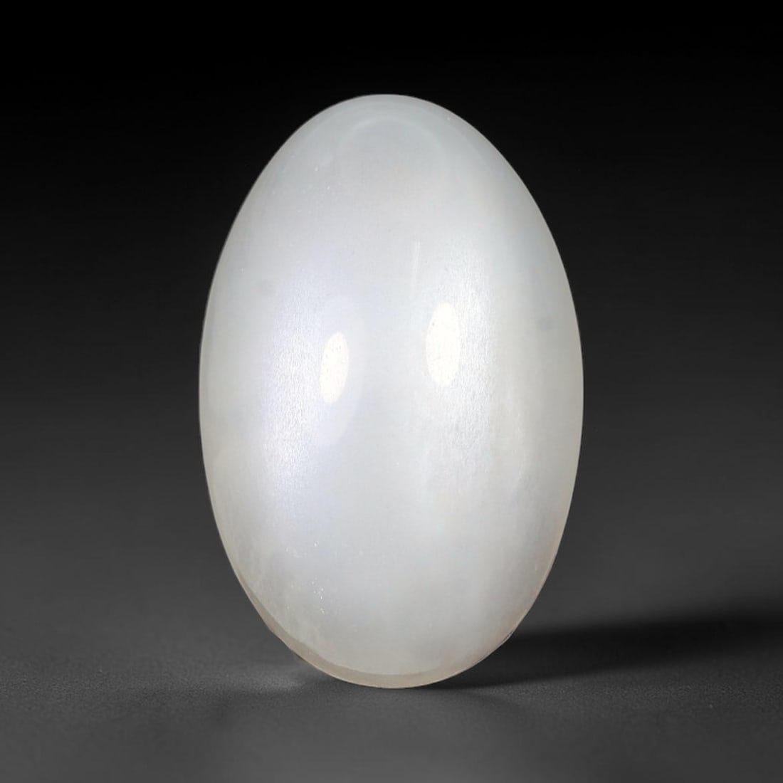 9.70 Carats Natural Ceylon White Moonstone Loose Gemstone, 42WJ: This natural Ceylon white moonstone holds dimensions of 18.2x11.5x6.1mm, a well-polished natural feldspar gemstone sourced from Ceylon's renowned moonstone mineral deposits famous for distinctive ligh