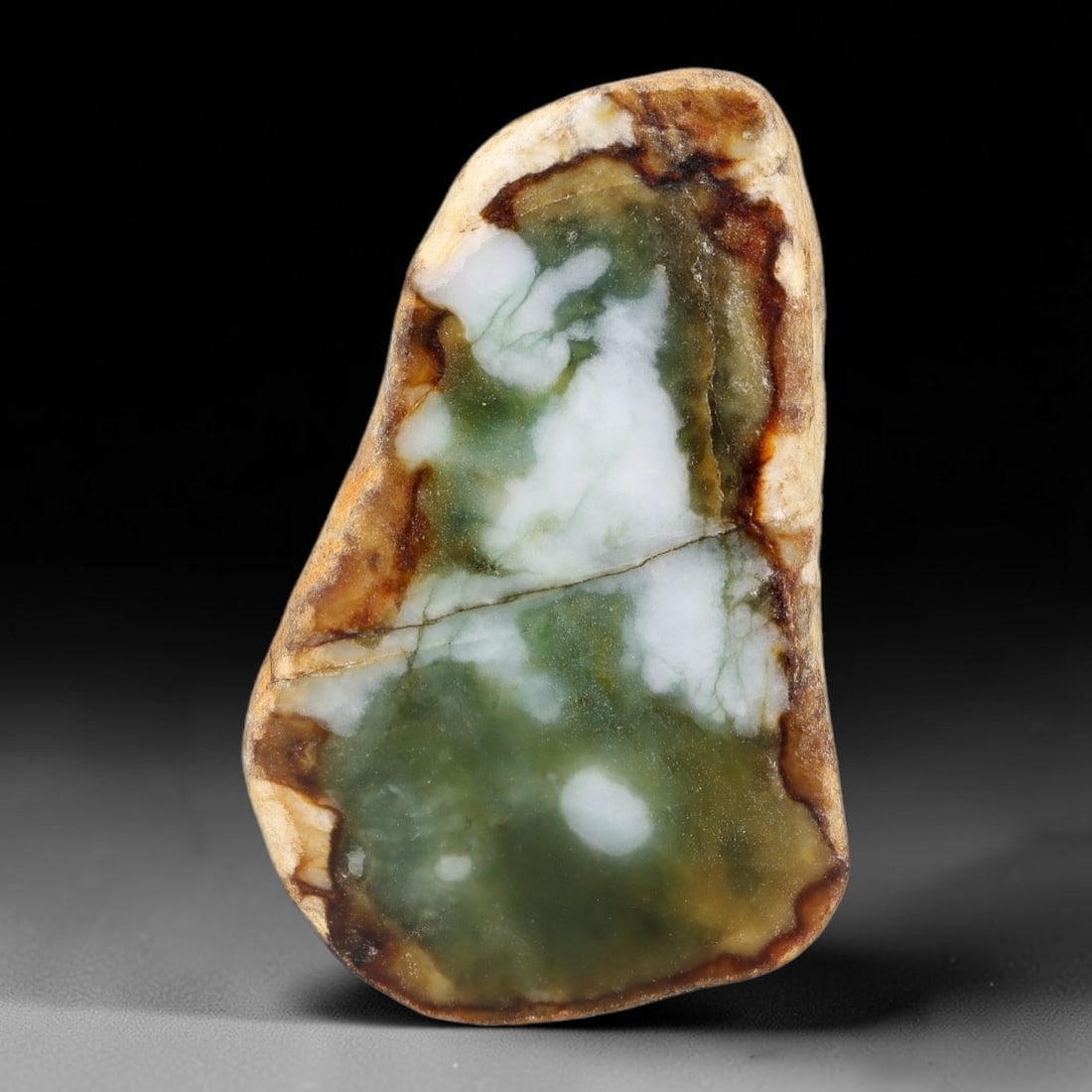 210ct Natural Type A Burmese Brown Rind Cloudy Green Jadeite Jade Sliced Rough, 47YN (1 of 2)