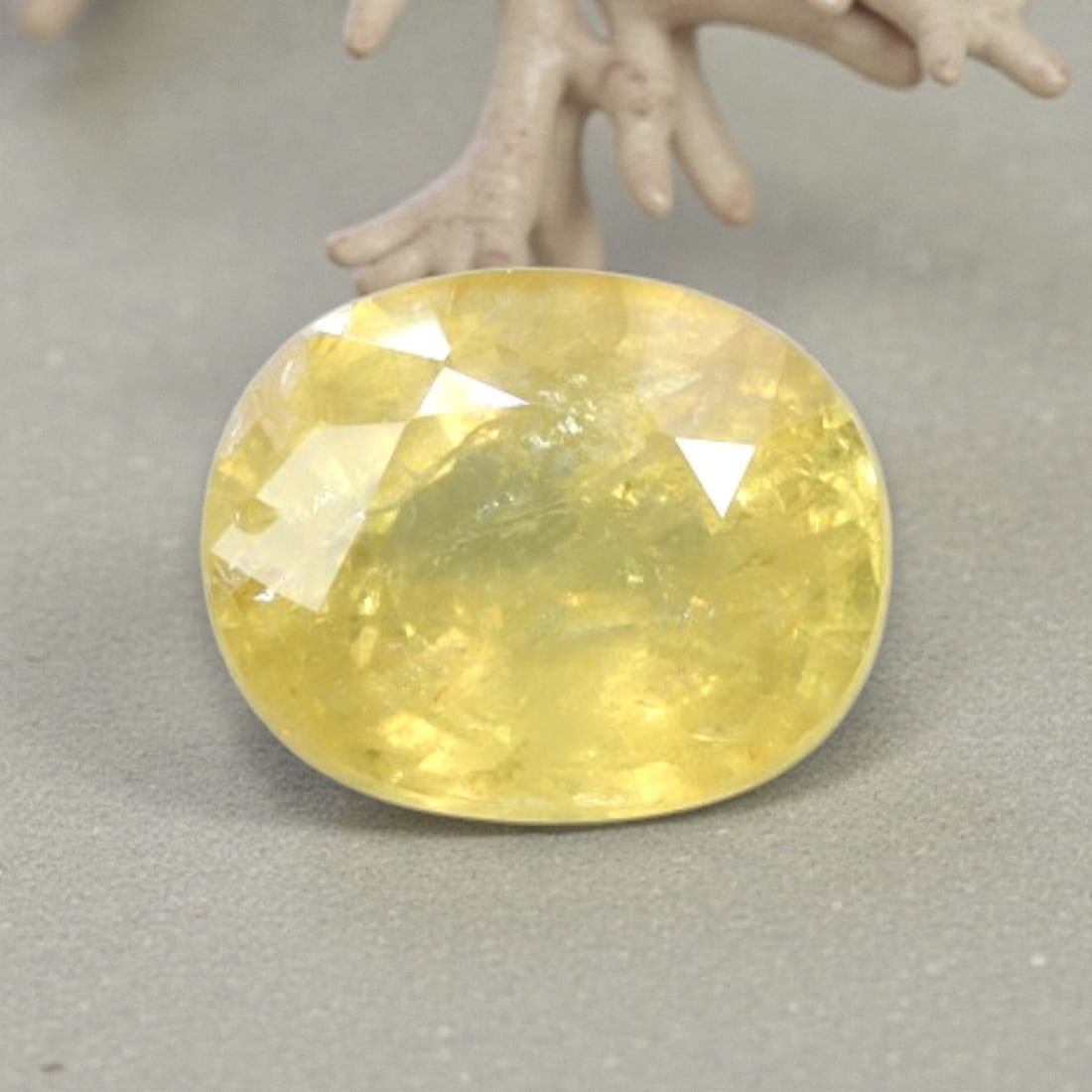1.01 Carats Natural Warm Lemon Golden Yellow Sapphire Loose Oval Faceted Gemstone, 15YG: Natural luminous lemon golden yellow corundum sapphire precision oval faceted loose gemstone, brilliant multi-facet cut amplifies warm glowing light refraction and showcases soft honey-yellow transpar