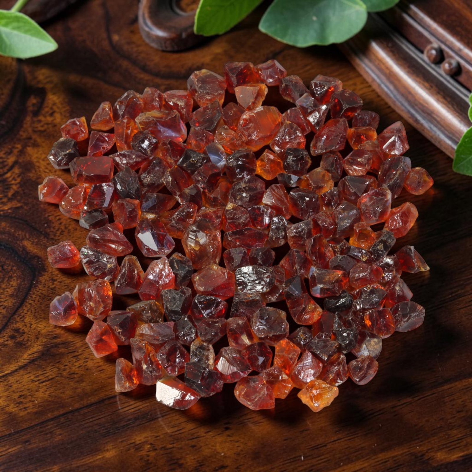 126.74 Carats Natural Garnet Rough Parcel, 95YH: This rich parcel of natural garnet rough displays deep saturated reddish-brown and fiery orange-red tones characteristic of almandine garnet, with natural translucent to semi-transparent crystalline s