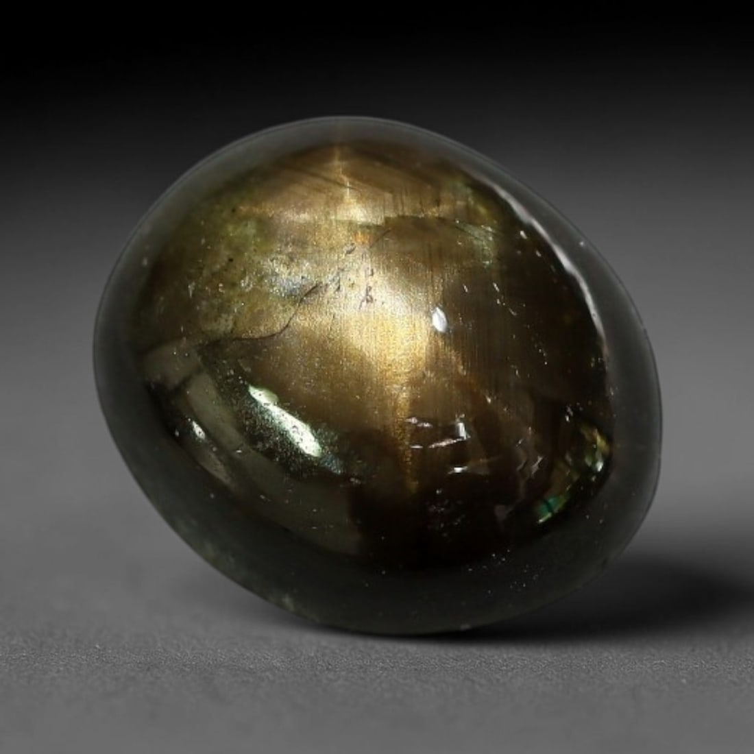 3.02ct Natural Siamese 6-Ray Black Star Sapphire Loose Gemstone, 15XY: This polished star sapphire originates from classic Siamese mining deposits, featuring a deep dark crystalline base with fine native mineral traces trapped within its structure, sized at calibrated 8.