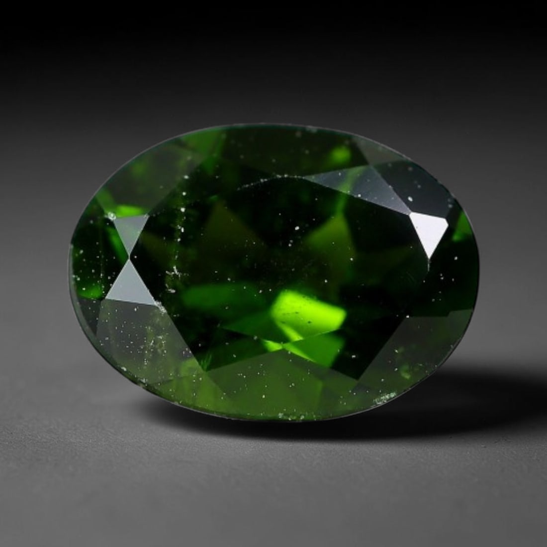 1.23 Carats Natural Vivid Chrome Green Chrome Diopside Oval Faceted Loose Gemstone, 3WJ (1 of 1)