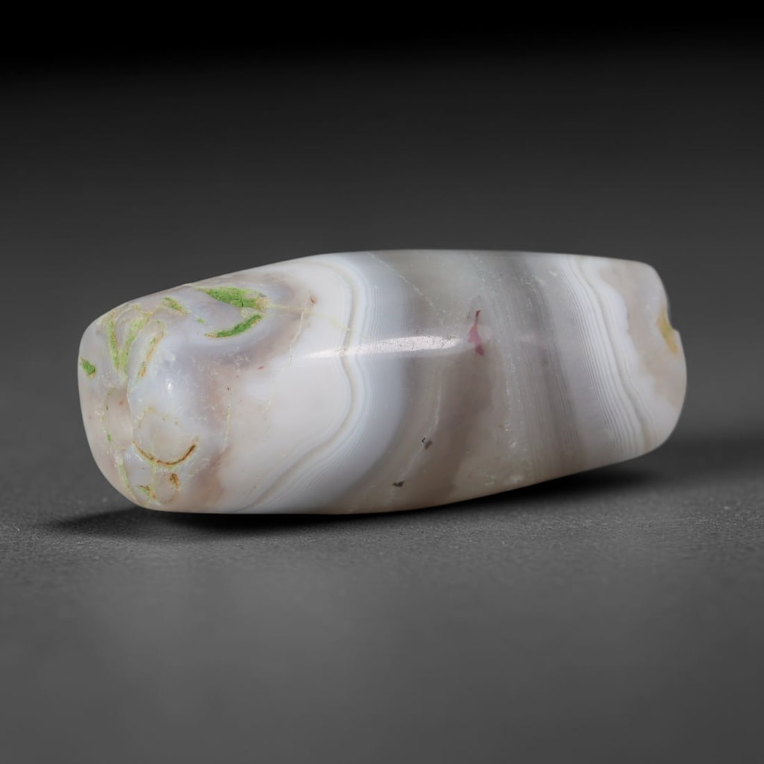 Ancient Medieval Mamluk Levantine Culture Banded Agate Bicone Bead (1250-1517 CE), 87XD (1 of 1)
