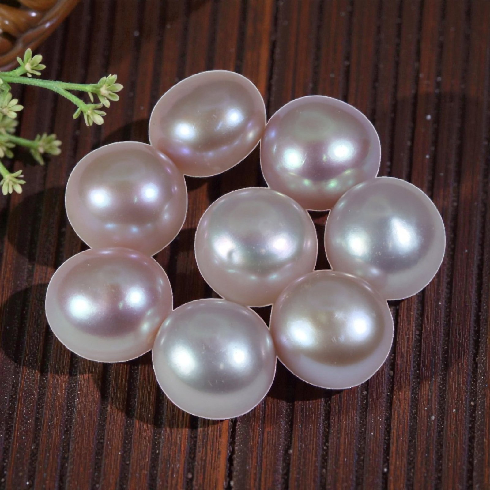 20.83ct Natural Pink Freshwater Pearl - Drilled, 54YG: Natural freshwater pearls, individually drilled for jewelry use. Exhibits soft pink overtone with smooth, lustrous nacre surface and subtle iridescence. Consistent form across the set, with gentle nat