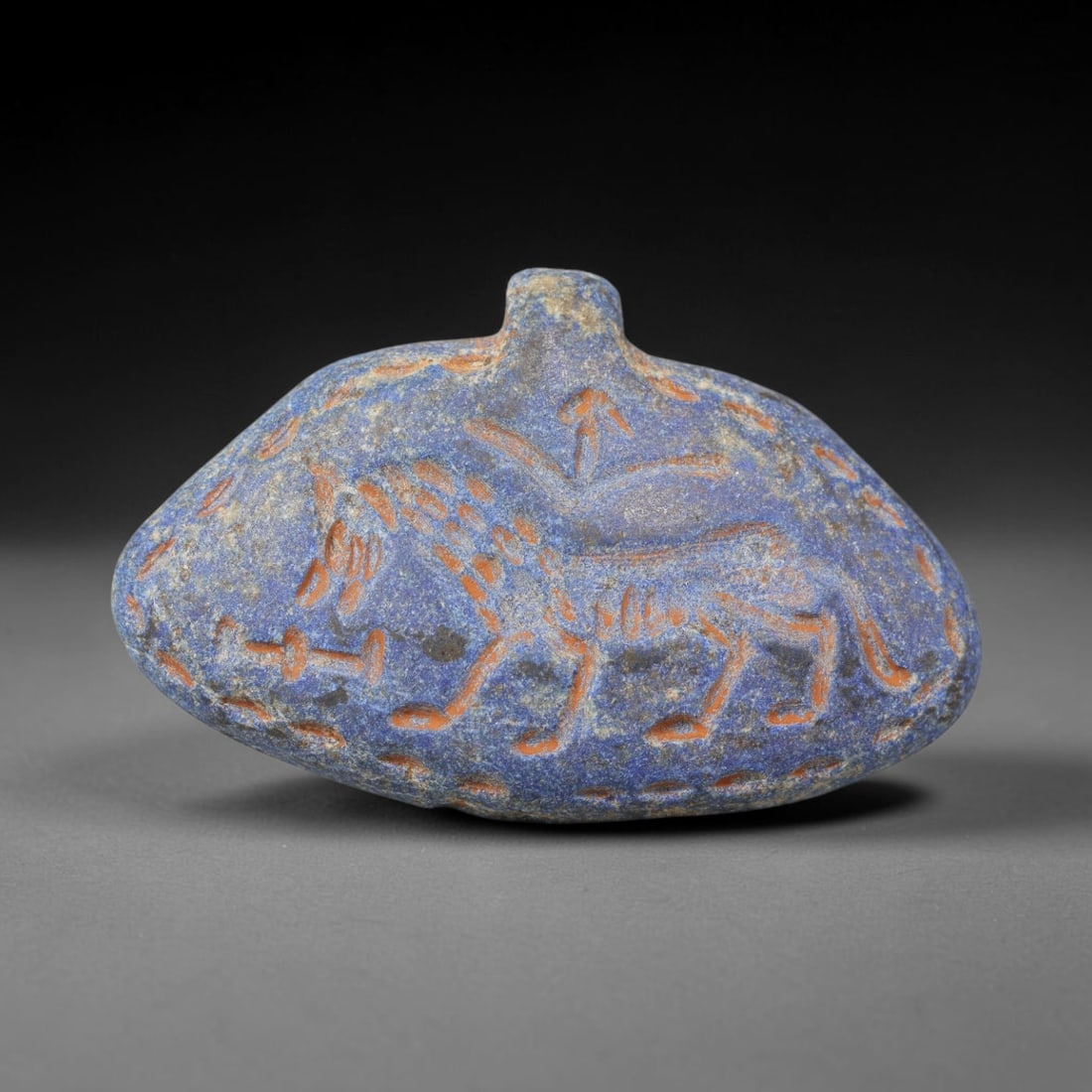 Ancient Sasanian Lapis Lazuli Hand Carved Amulet, 33WT (1 of 1)