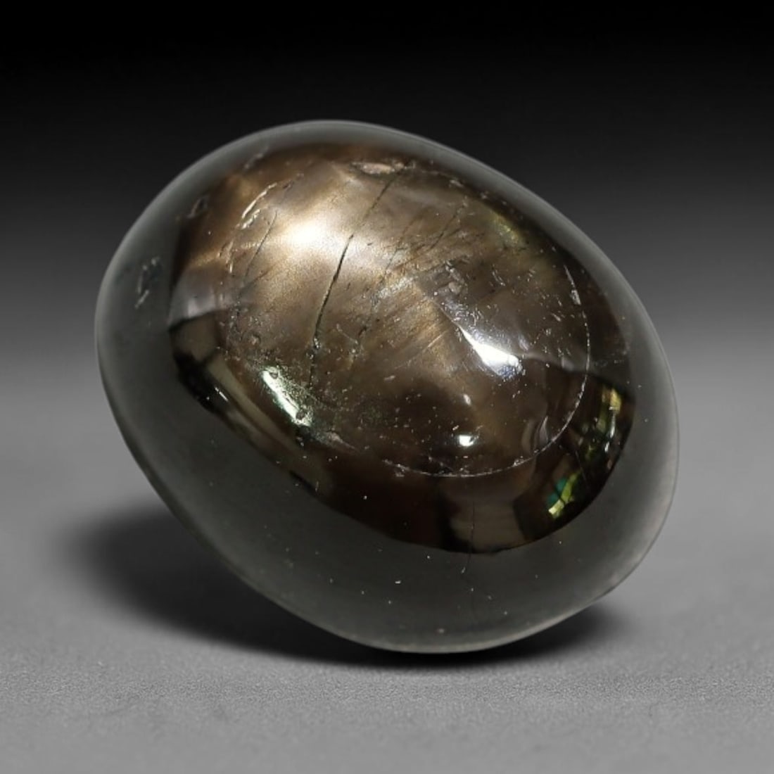 5.09ct Natural Siamese 6-Ray Black Star Sapphire Loose Gemstone, 16XY: This polished star sapphire originates from classic Siamese mining deposits, featuring a deep dark crystalline base with fine native mineral traces trapped within its structure, sized at calibrated 9.