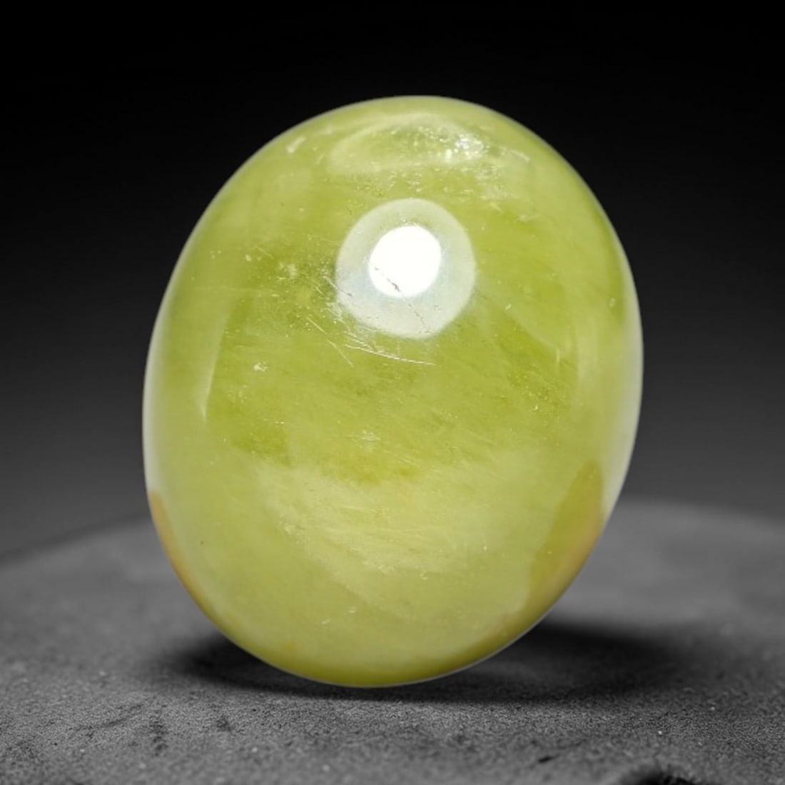 4.75 Carats Natural Madagascar Greenish Yellow Sapphire Cabochon Loose Gemstone, 35XX: Formed from natural corundum sourced from Madagascar geological deposits, this raw mineral material is processed into a polished cabochon form through professional stone finishing techniques with a sm