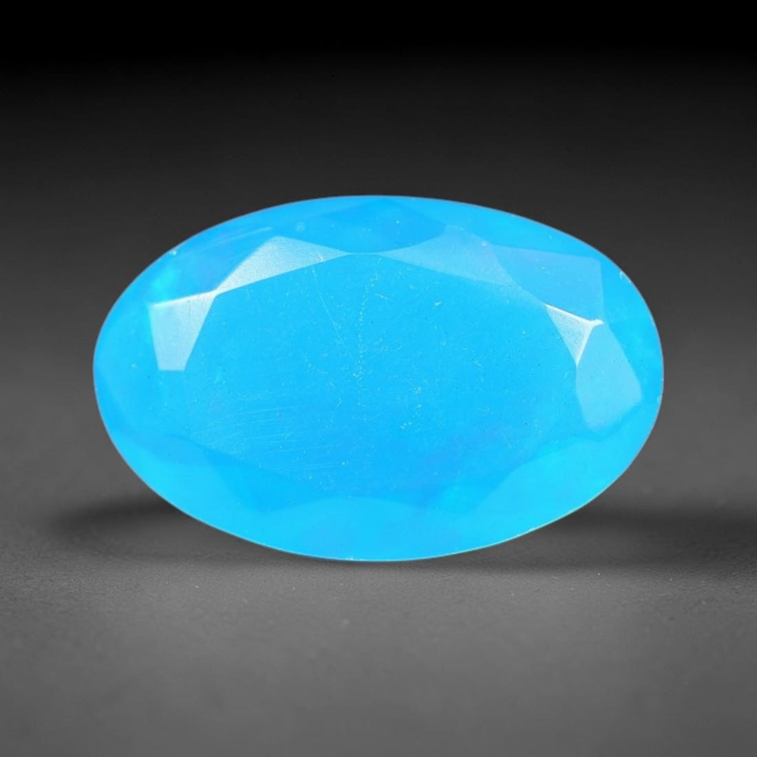 1.10 Carats Natural Ethiopian Welo Blue Fire Opal Oval Faceted Loose Gemstone, 72XX (1 of 1)