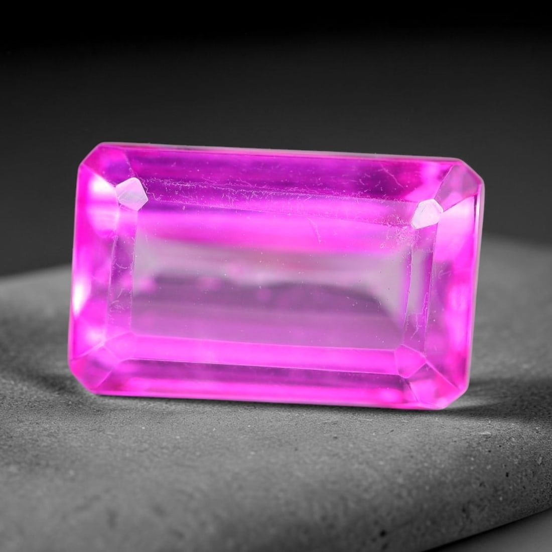 6.97 Carats Natural Brazilian Pink Topaz Octagon Faceted Loose Gemstone, 86WY: This specimen is composed of natural topaz sourced from Brazilian mineral deposits, processed via professional faceted lapidary techniques with consistent glossy polishing applied to the entire crysta
