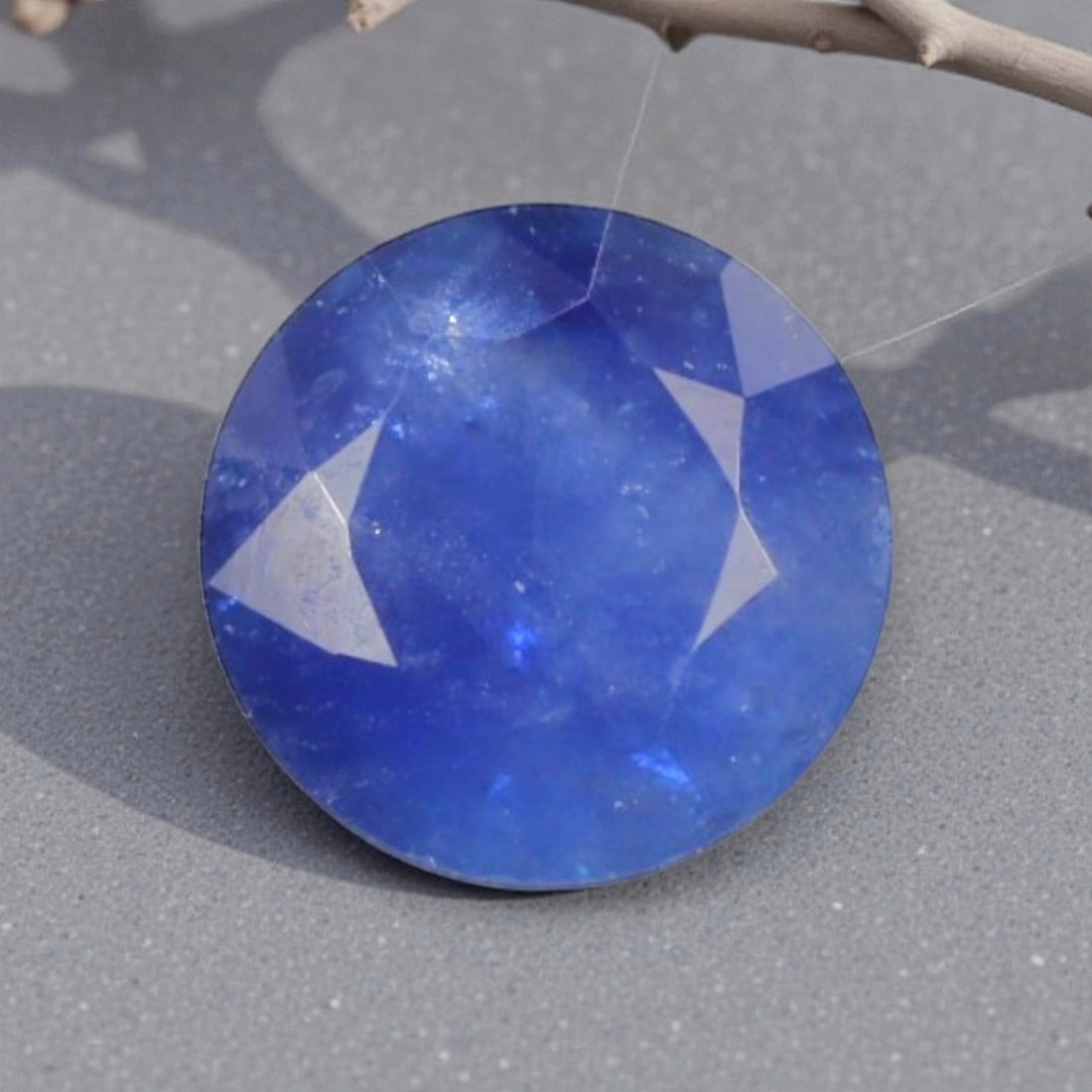 0.86 Carats Natural Deep Blue Sapphire Faceted Loose Gemstone, 49YE: This specimen is composed of natural sapphire, finished with uniform faceting to optimize light refraction through its crystalline interior. The mineral carries rich deep blue colour saturation with s