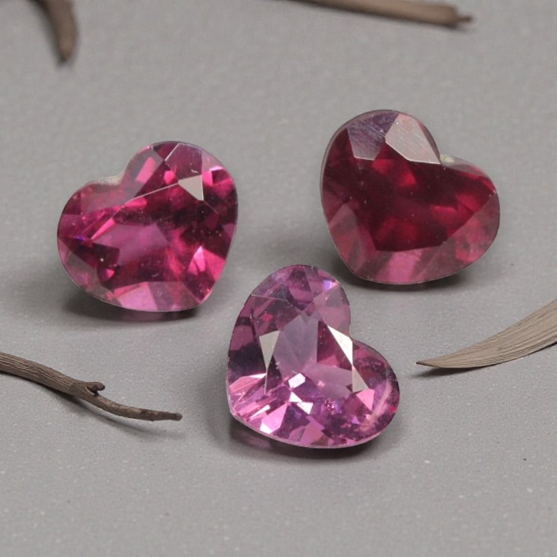 2.25ct Natural Raspberry Pink Garnet Heart Cut Loose Faceted Gemstone, 13YG: This natural heart-shaped faceted garnet totals 2.25 carats with precise dimensions of 6.0x5.2x3.9mm. It displays a vivid saturated raspberry pink hue with rich magenta undertones, glowing brightly th