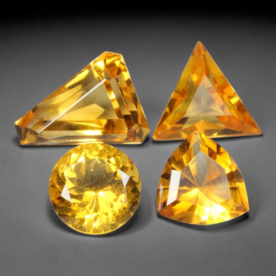 6.00ct Natural Golden Citrine FancyCut Faceted Parcel Loose Gemstone, 93XX: Matching parcel of hand faceted natural citrine gemstones featuring rich warm golden-yellow tone with subtle inherent mineral characteristics within each stone. Precision faceting and glossy high poli
