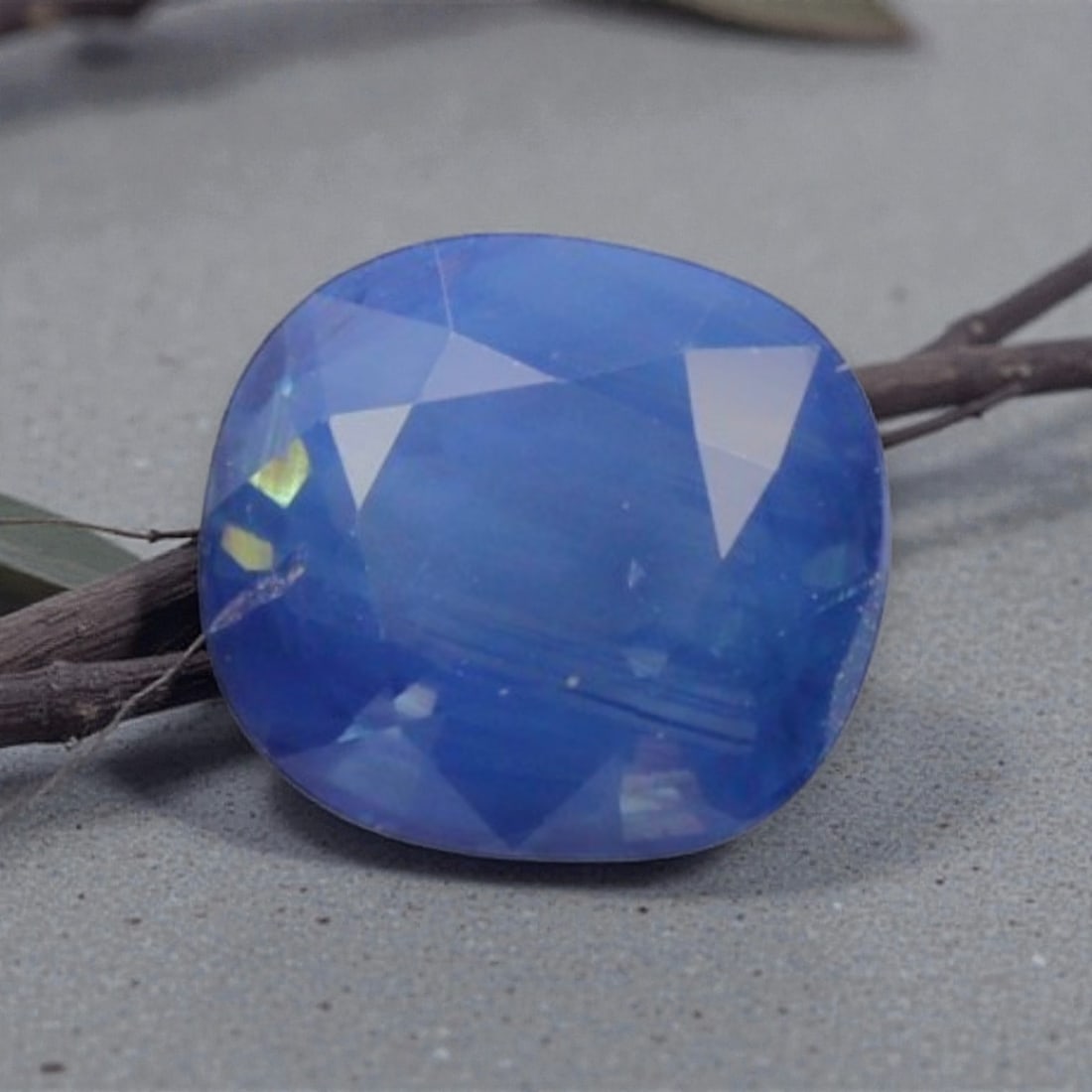 0.88 Carats Natural Deep Blue Sapphire Faceted Loose Gemstone, 66YE: This specimen is composed of natural sapphire, finished with uniform faceting to optimize light refraction through its crystalline interior. The mineral carries rich deep blue colour saturation with s
