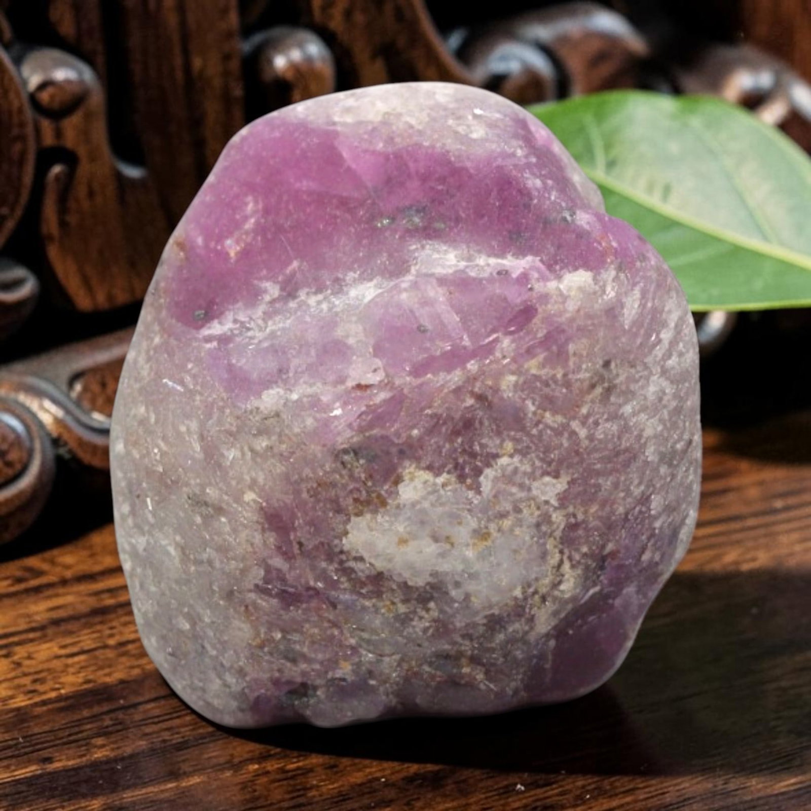16.04ct Natural Mauritania Ruby Rough (Unheated), 70XE: This unheated Mauritania ruby rough is a captivating natural crystal specimen, featuring vivid magenta-purple ruby formations embedded in a contrasting greyish matrix. The stone's rugged, unpolished s