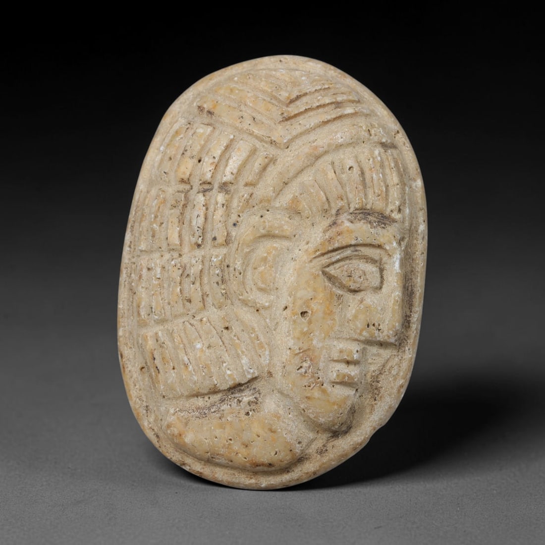 Ancient Medieval Egyptian Hand Carved Steatite Intaglio Amulet, 3WT (1 of 1)