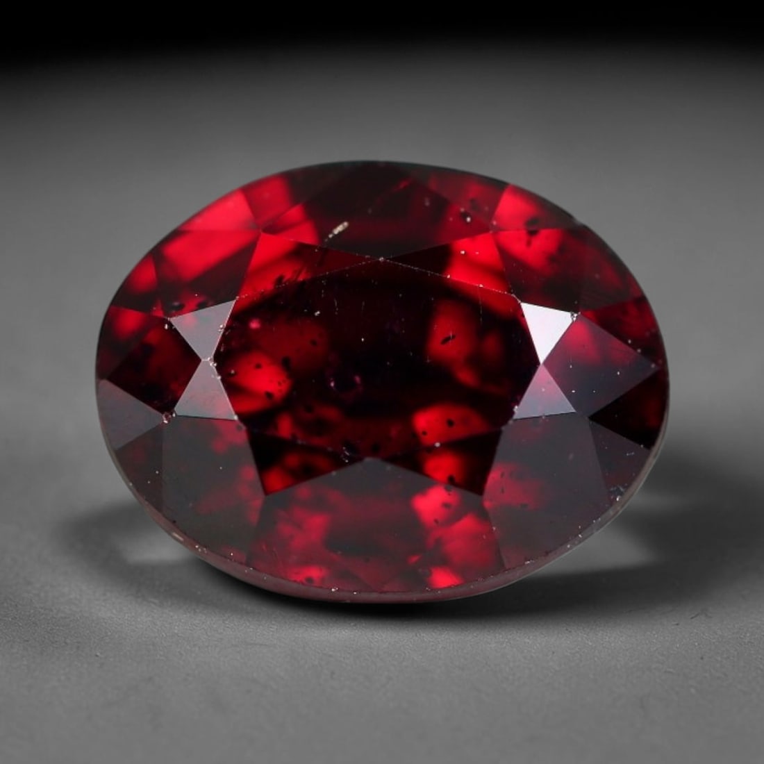 2.79 Carats Natural Deep Burgundy Red Garnet Oval Faceted Loose Gemstone, 18WJ: This timeless faceted garnet boasts a luxuriously deep burgundy red tone that glows with vivid crimson fire across its precisely polished reflective facets. Fine natural micro mineral specks are scatt