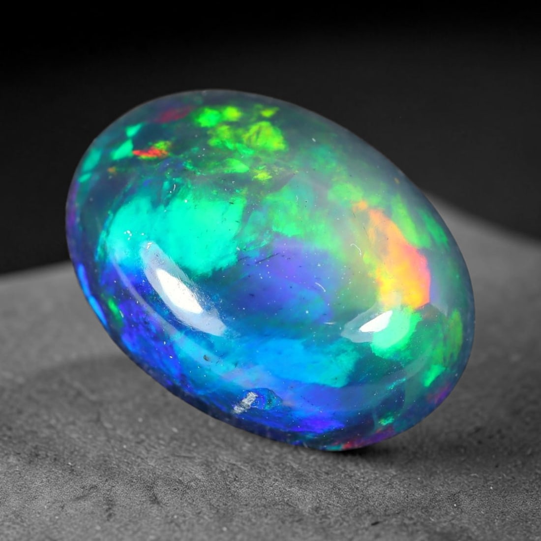 2.50ct Natural Ethiopian Welo Black Smoked Opal Cabochon Loose Gemstone, 83WP (1 of 1)