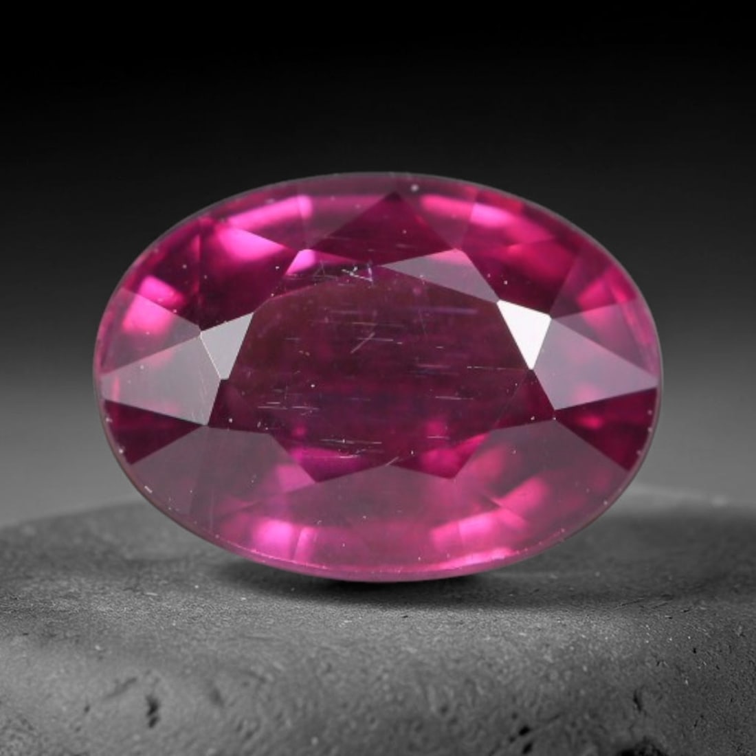 1.28 Carats Natural Rich Magenta Red Garnet Oval Faceted Loose Gemstone, 44WW: This garnet originates from natural geological mineral deposits and undergoes precise faceting and high-gloss reflective polishing via professional lapidary craftsmanship. Minute pinpoint mineral spec