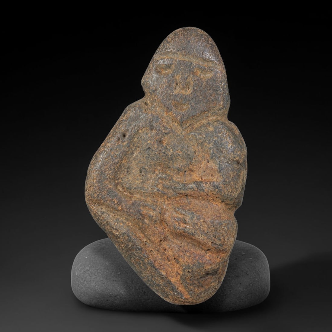 Ancient Medieval Near Eastern Tribal Hand Carved Fossil Bone Effigy Amulet, 96WT (1 of 1)