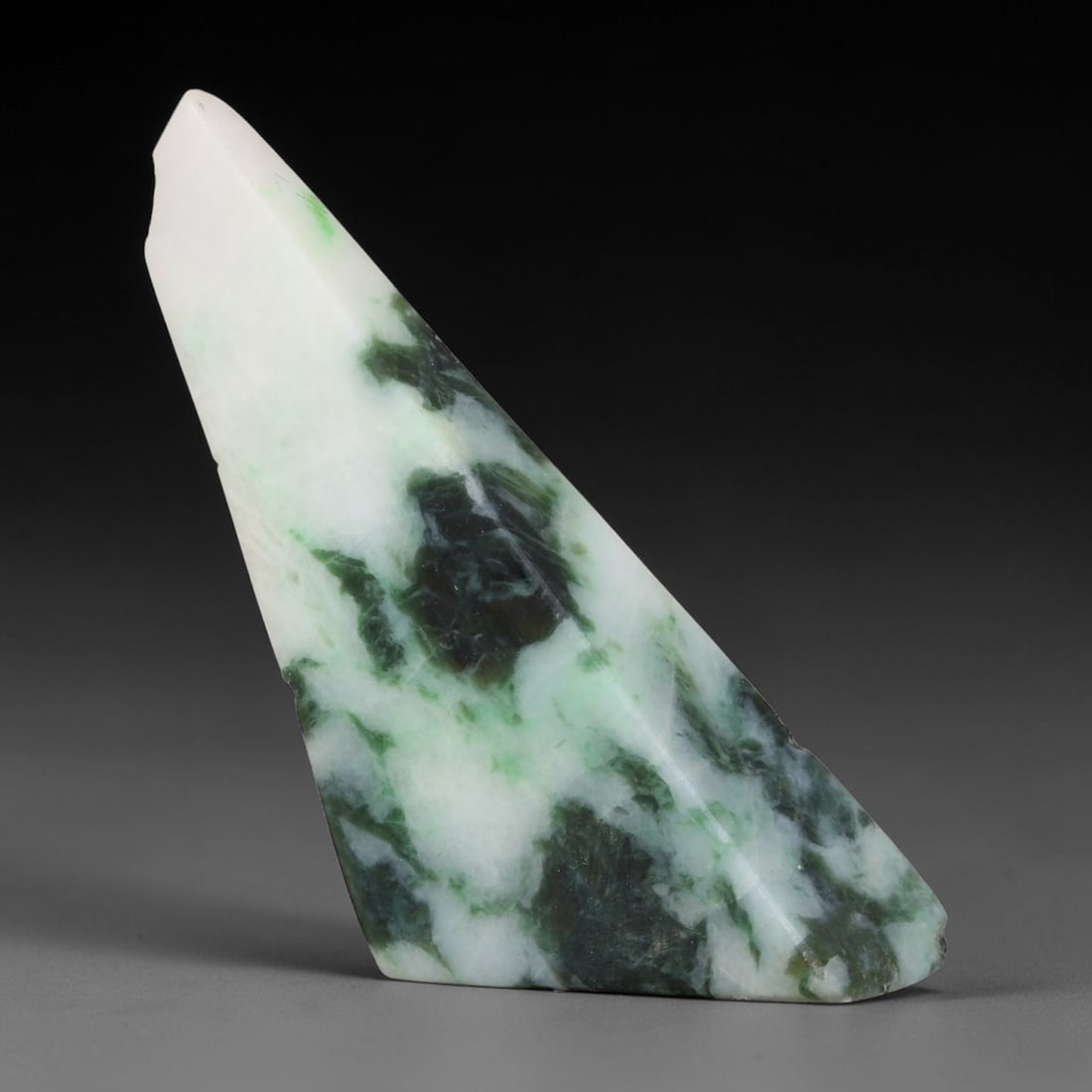 188ct Natural Type A Burmese Jadeite Jade Sliced Rough, 73YK: This specimen is a sliced rough block of natural Type A Burmese jadeite jade. The interior displays natural colour zoning with visible mineral veining and crystalline patterns typical of unprocessed j
