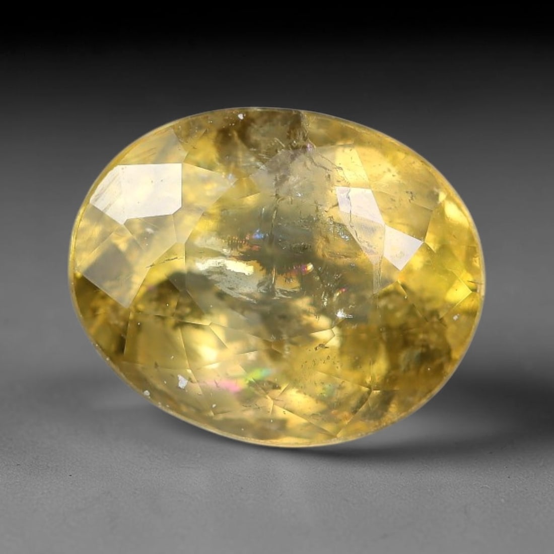 1.78 Carats Natural Soft Lemon Golden Yellow Oval Faceted Tourmaline Loose Gemstone, 99YG (1 of 1)