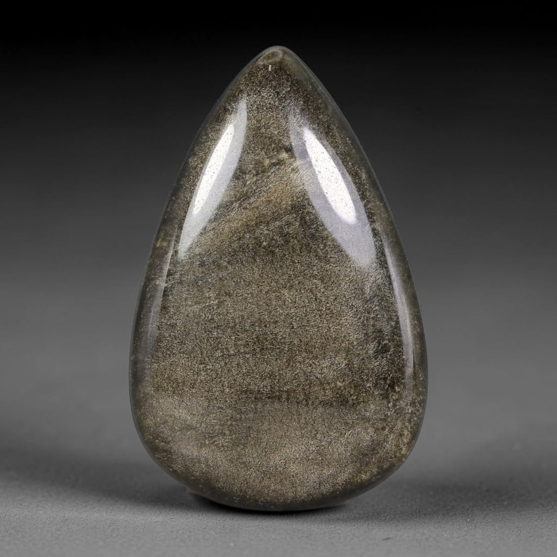 34.98 Carats Natural Golden Sheen Obsidian Teardrop Cabochon, 29XZ (1 of 2)