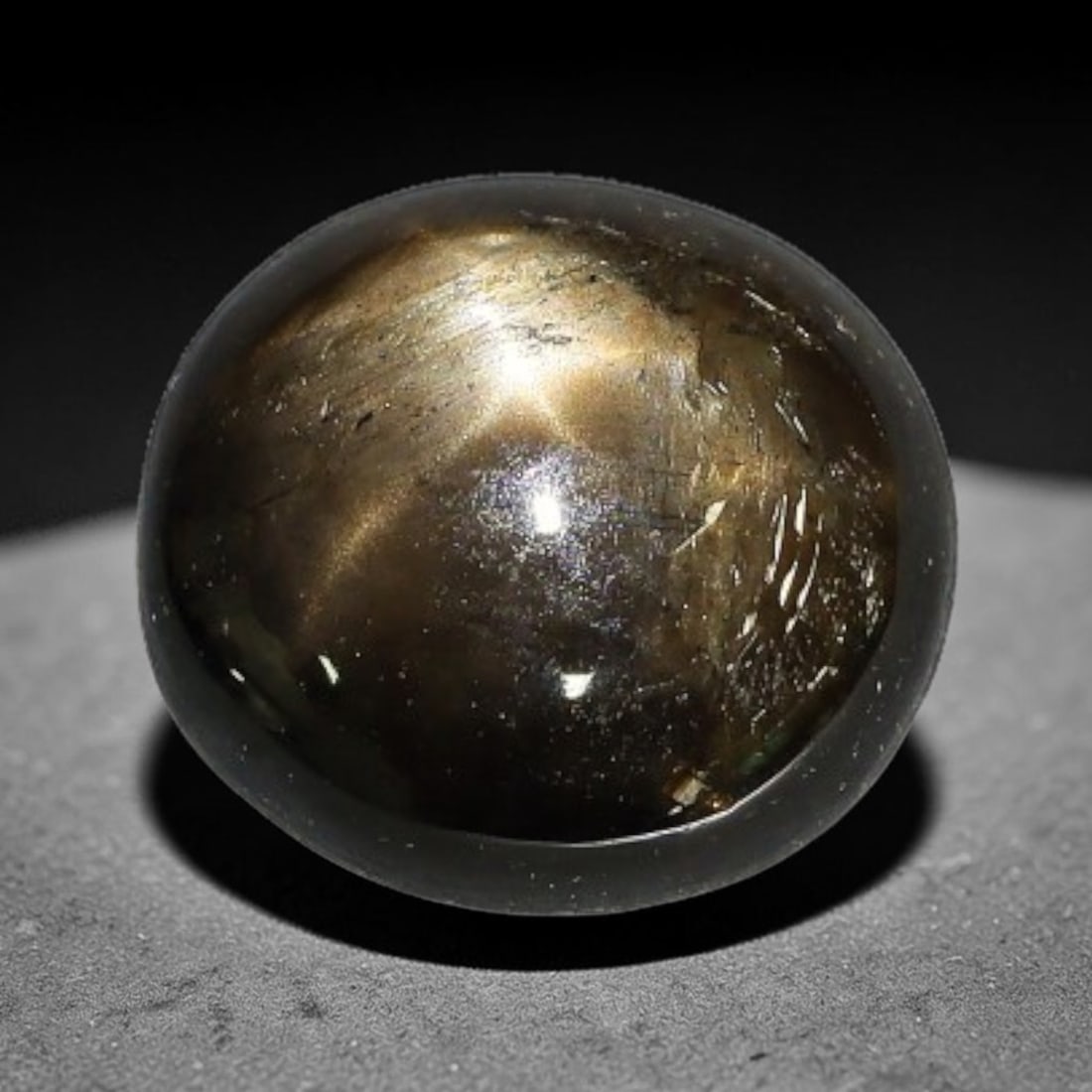2.85ct Natural Siamese 6-Ray Black Star Sapphire Loose Gemstone, 53WW: This polished star sapphire originates from classic Siamese mining deposits, featuring a deep dark crystalline base with fine native mineral traces trapped within its structure, sized at calibrated 8x