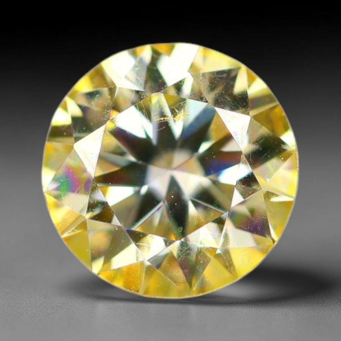 1.01 Carats Yellow Moissanite Loose Gemstone, 30WP: This yellow moissanite features dimensions of 6.5x4mm, crafted from high performance silicon carbide material famous for exceptional light refraction and brilliant light dispersion that creates intens