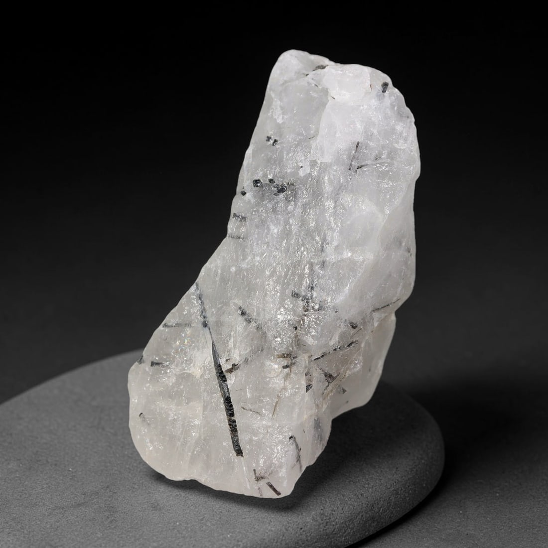 160 Carats Natural Black Rutilated Quartz Raw Rough Crystal Chunk, 39YS: This genuine natural rutilated quartz rough features distinct needle-like black rutile inclusions embedded within translucent clear quartz crystal, formed through natural hydrothermal geological proce