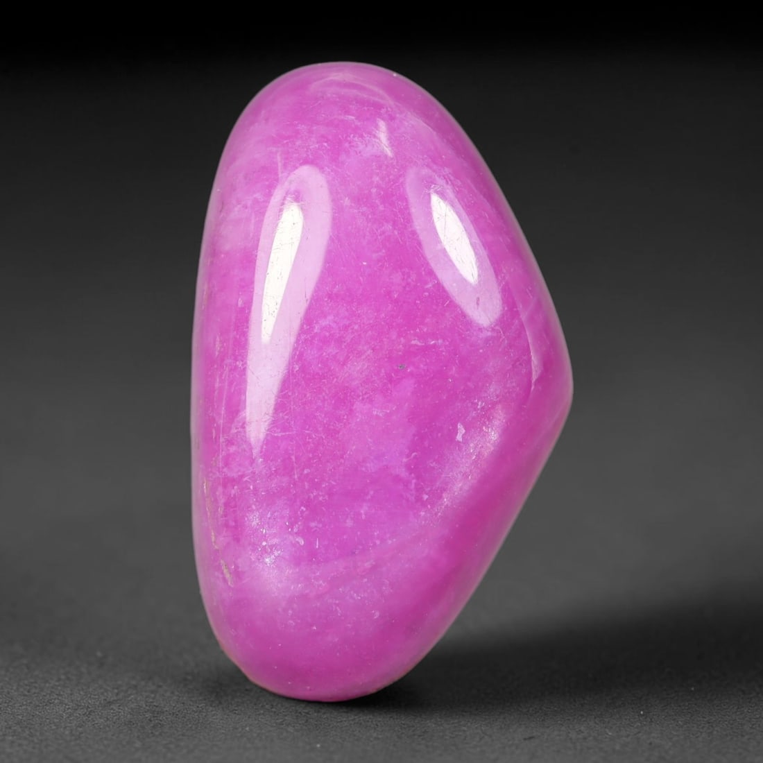 31.20 Carats Natural Madagascar Vivid Fuchsia Pink Heated Ruby Freeform Cabochon Loose Gemstone,: This bold fuchsia pink ruby cabochon holds rich saturated magenta-pink color evenly spread across its fully polished domed surface, with faint natural crystalline veining and subtle fine mineral textu