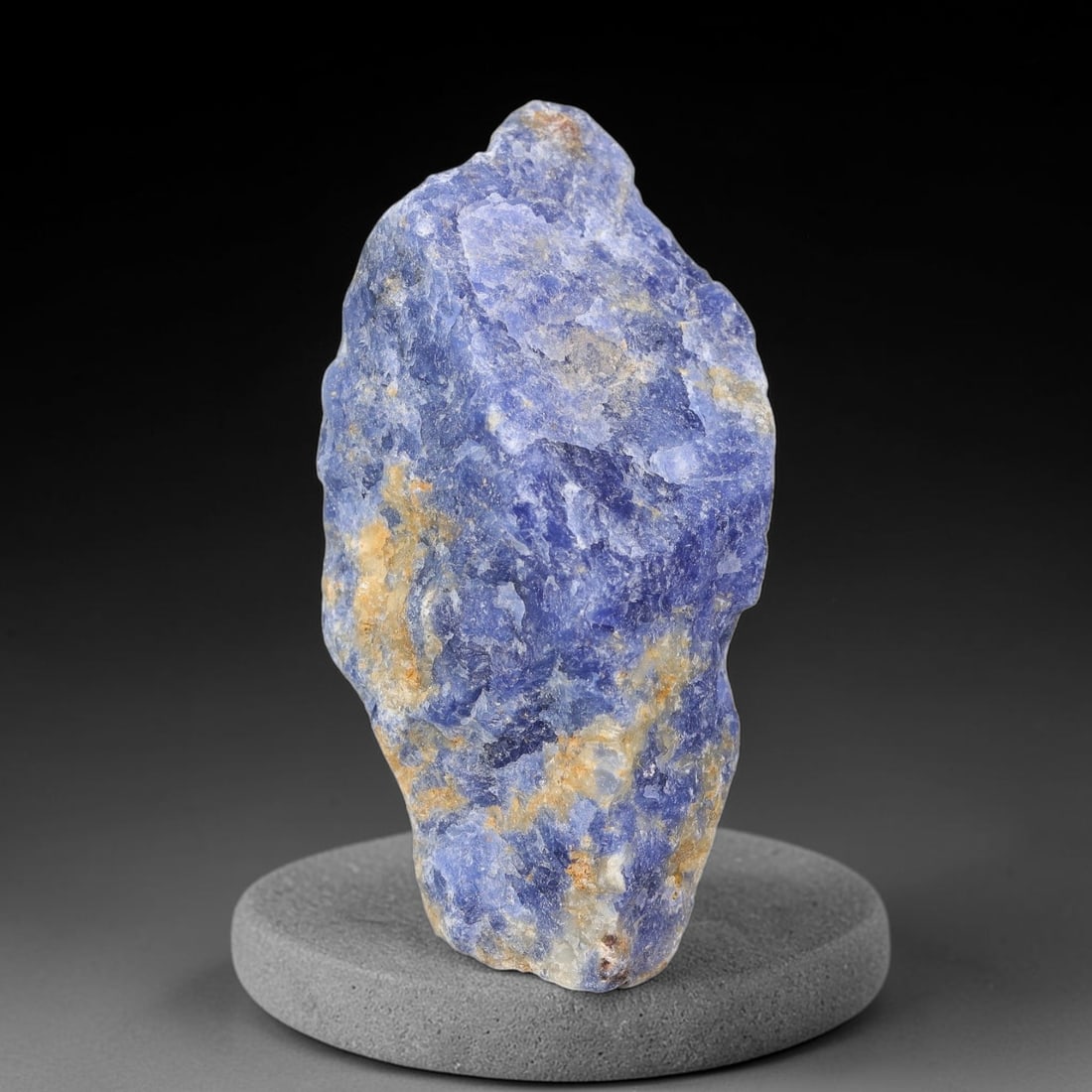 85 Carats Natural Royal Blue Sodalite Rough Stone, 18YS: This genuine natural sodalite rough exhibits soft blended royal blue mineral coloration mixed with pale crystalline matrix formed through natural igneous geological formation. Fine light mineral speck