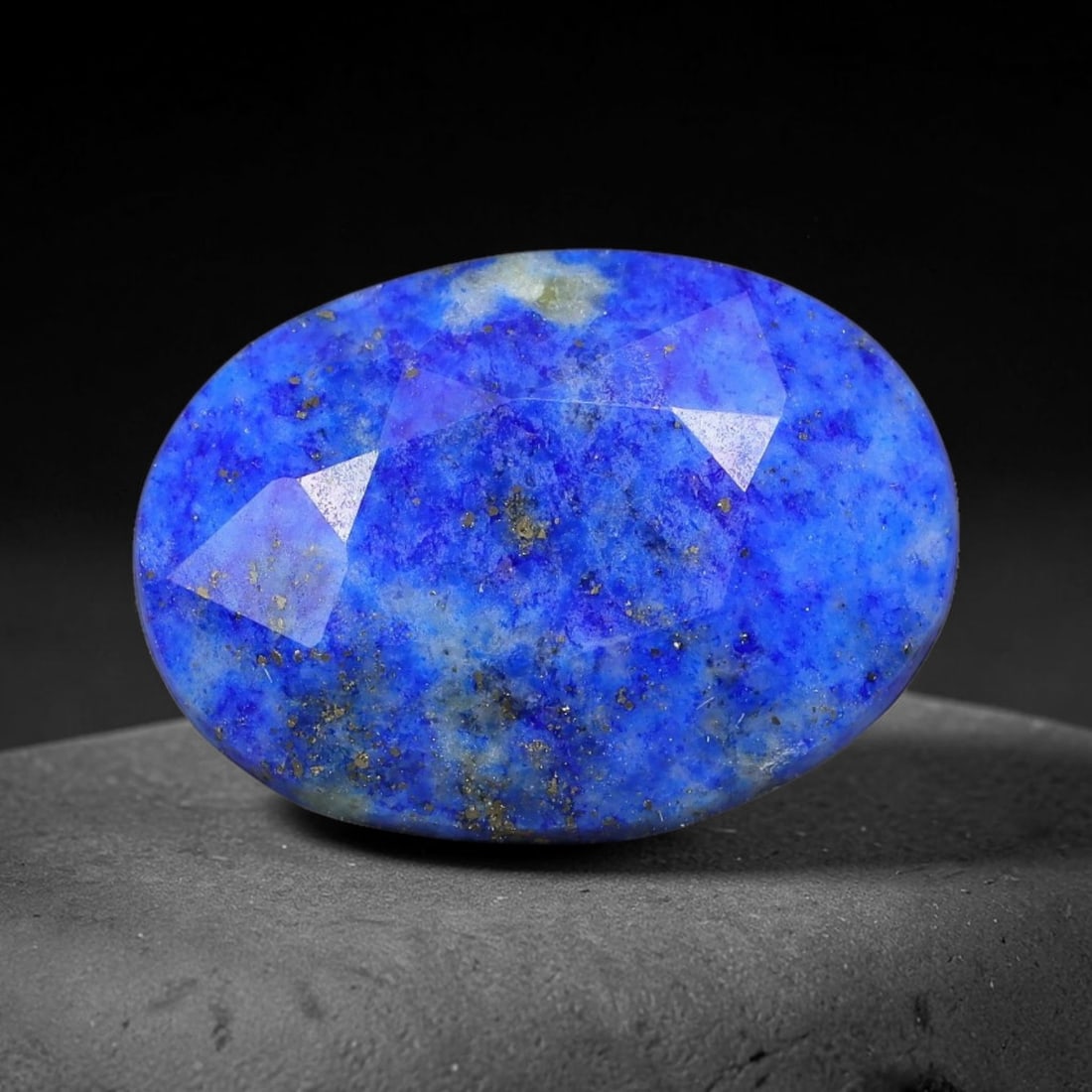 7.96 Carats Natural Deep Blue Lapis Lazuli Loose Gemstone, 9ZQ: This genuine natural lapis lazuli displays rich saturated royal blue coloration mixed with pale mineral veining formed through natural geological mineral formation. Fine native mineral flecks and subt
