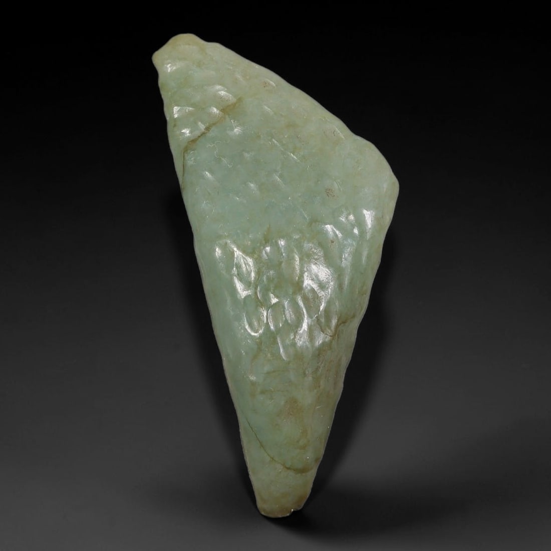 80ct Natural Type A Burmese Jadeite Jade Polished Sliced Rough, 27YN: This specimen is a sliced rough block of natural Type A Burmese jadeite jade. The interior displays natural colour zoning with visible mineral veining and crystalline patterns typical of unprocessed j