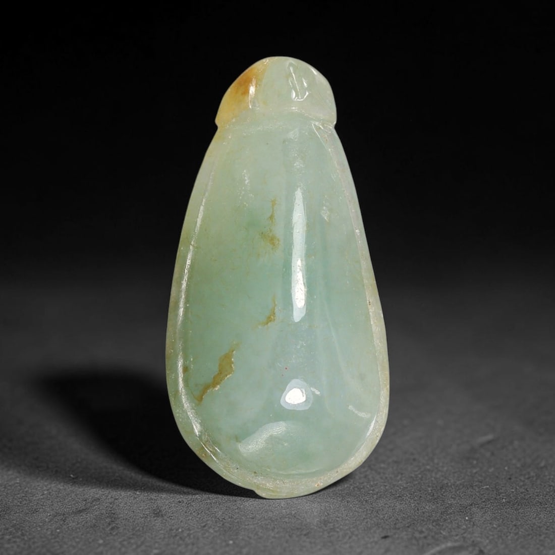 Natural Burmese Type A Jadeite Jade Hand Carved Pendant, 8TC: Artisan hand-carved untreated Burmese Type A jadeite jade pendant measuring 32x16.9 mm. Carefully sculpted with detailed relief craftsmanship and finished with a smooth glossy polish. Authentic Type A