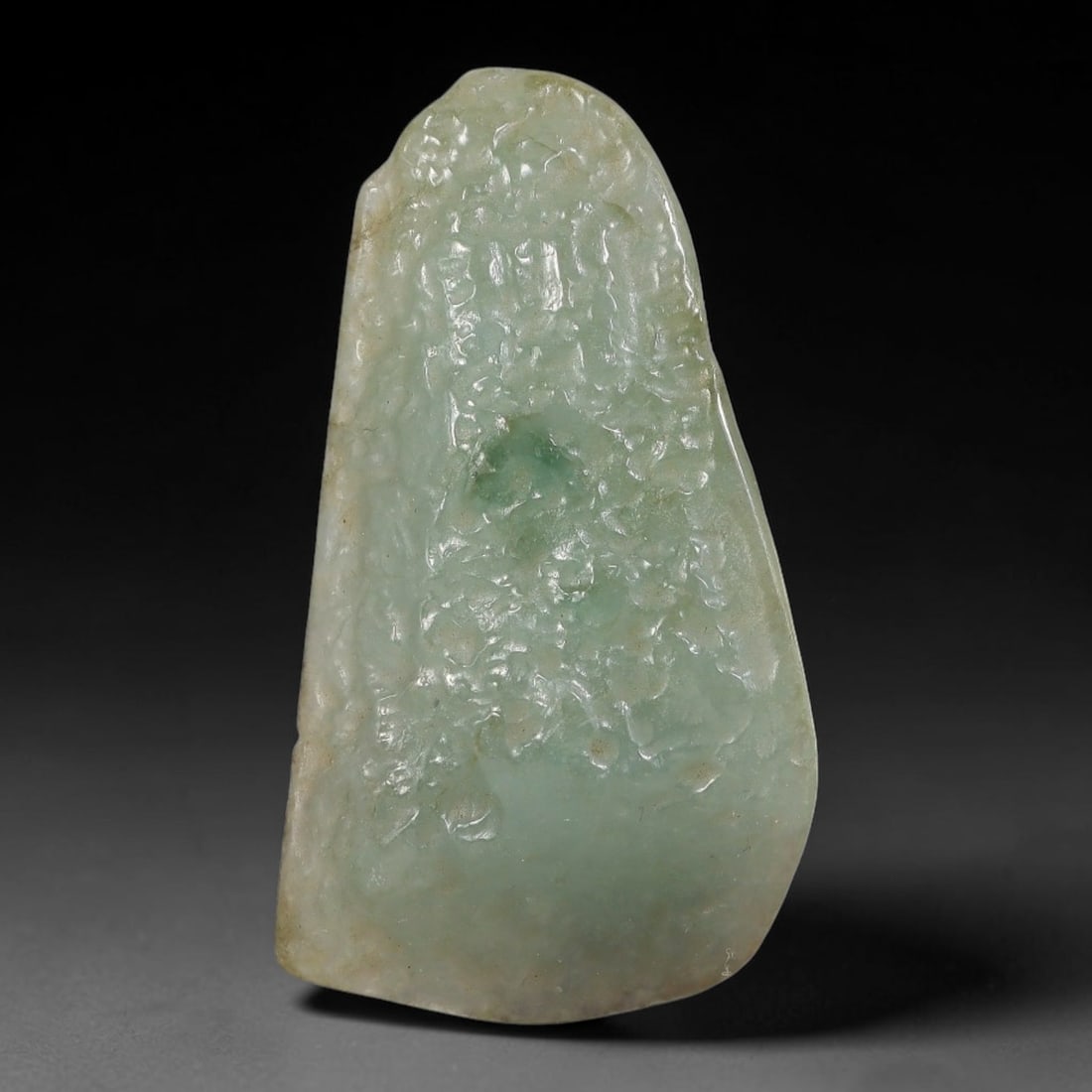 81ct Natural Type A Burmese Jadeite Jade Polished Sliced Rough, 28YN: This specimen is a sliced rough block of natural Type A Burmese jadeite jade. The interior displays natural colour zoning with visible mineral veining and crystalline patterns typical of unprocessed j