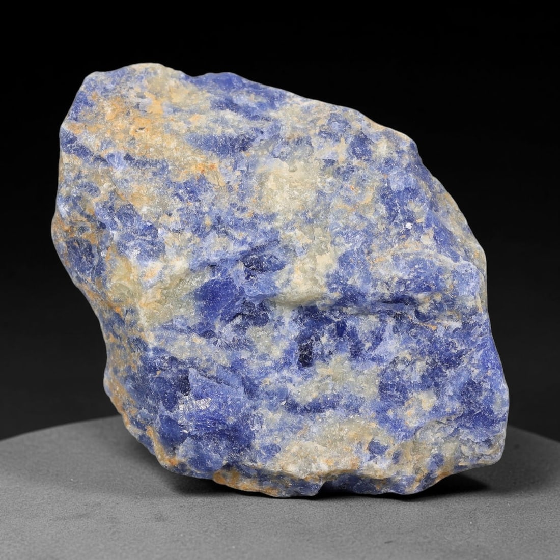 143 Carats Natural Royal Blue Sodalite Rough Stone, 14YS: This genuine natural sodalite rough exhibits soft blended royal blue mineral coloration mixed with pale crystalline matrix formed through natural igneous geological formation. Fine light mineral speck