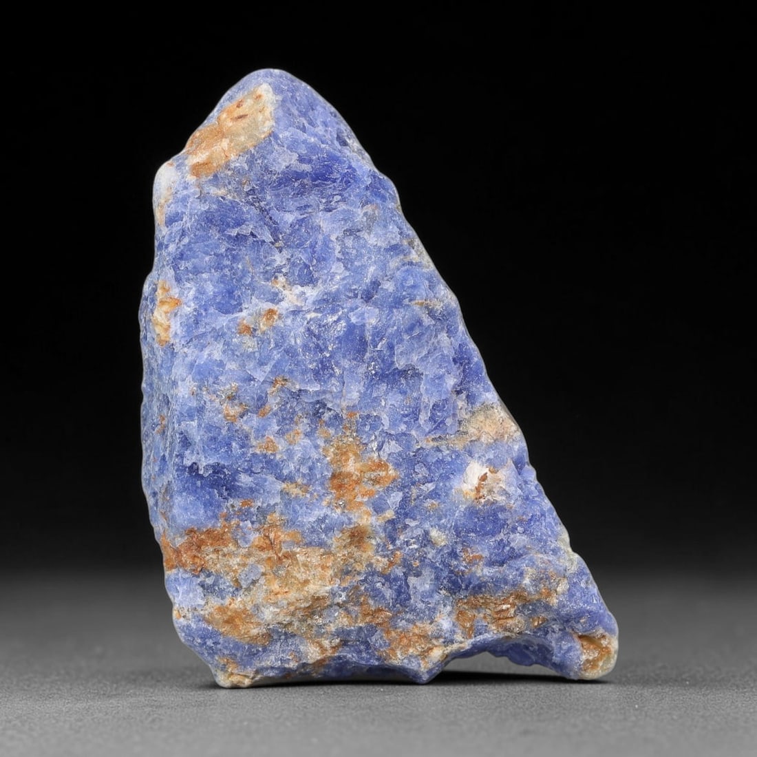 70 Carats Natural Royal Blue Sodalite Rough Stone, 17YS: This genuine natural sodalite rough exhibits soft blended royal blue mineral coloration mixed with pale crystalline matrix formed through natural igneous geological formation. Fine light mineral speck