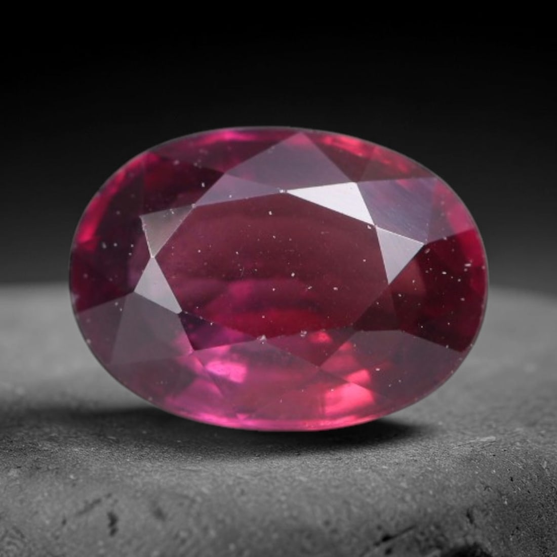 1.09 Carats Natural Rich Magenta Red Garnet Oval Faceted Loose Gemstone, 34WW: This garnet originates from natural geological mineral deposits and undergoes precise faceting and high-gloss reflective polishing via professional lapidary craftsmanship. Minute pinpoint mineral spec