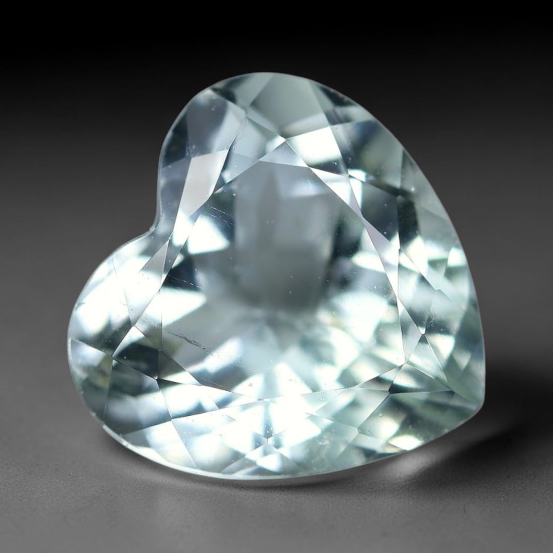 3.00 Carats Natural Pale Mint Green Heart Brilliant Cut Green Amethyst Loose Gemstone, 32XV: Natural transparent soft mint green prasiolite (green amethyst) expert heart brilliant cut loose gemstone, full multi-facet heart cut maximizes bright, crisp light sparkle, presenting a delicate cool 