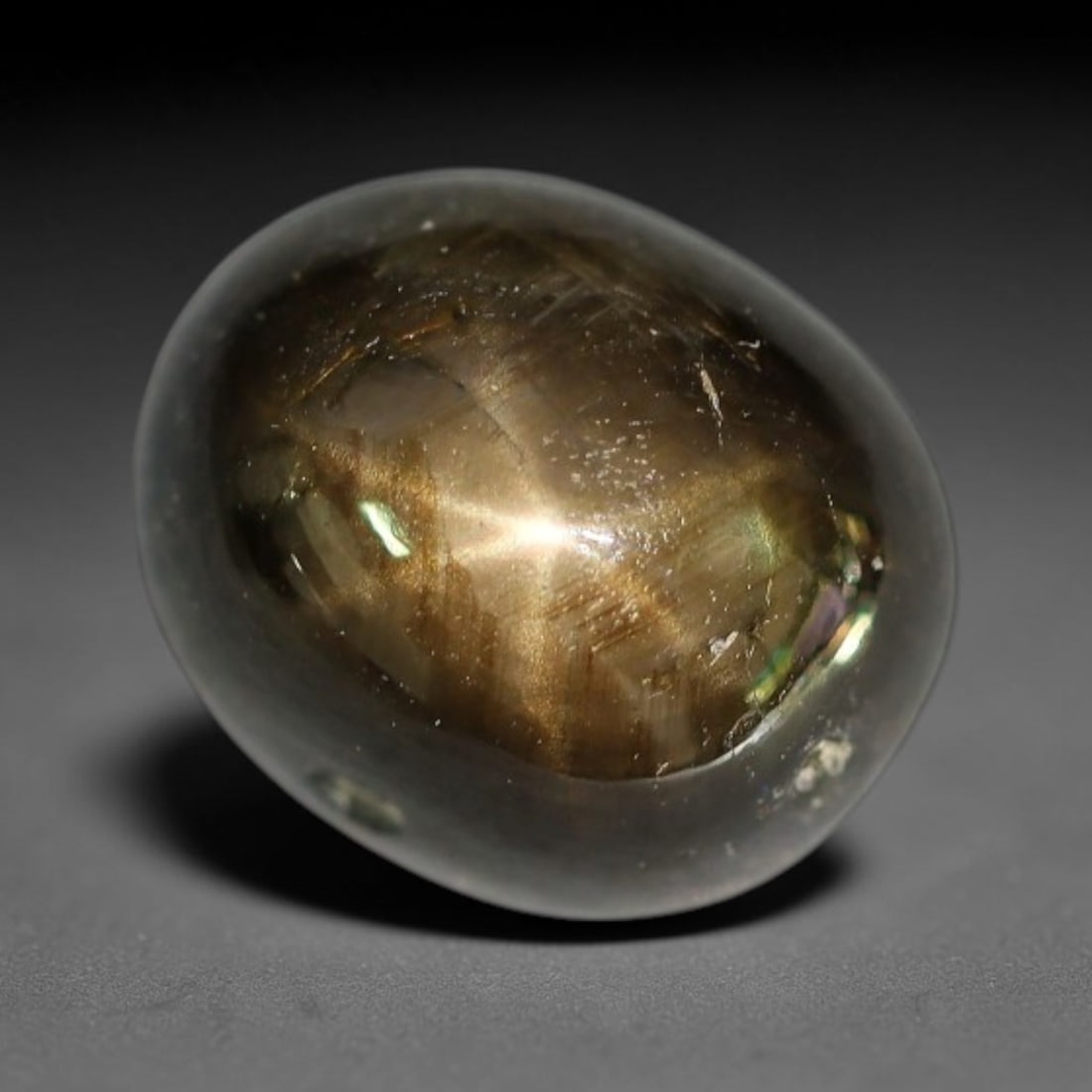5.33ct Natural Siamese 6-Ray Black Star Sapphire Loose Gemstone, 1XY: This polished star sapphire originates from classic Siamese mining deposits, featuring a deep dark crystalline base with fine native mineral traces trapped within its structure, sized at calibrated 9.