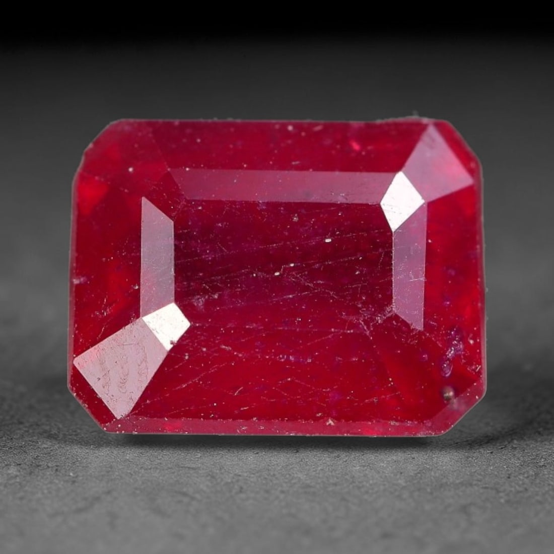 3.47 Carats Natural Madagascar Ruby Emerald Cut Loose Gemstone, 81XM (1 of 1)