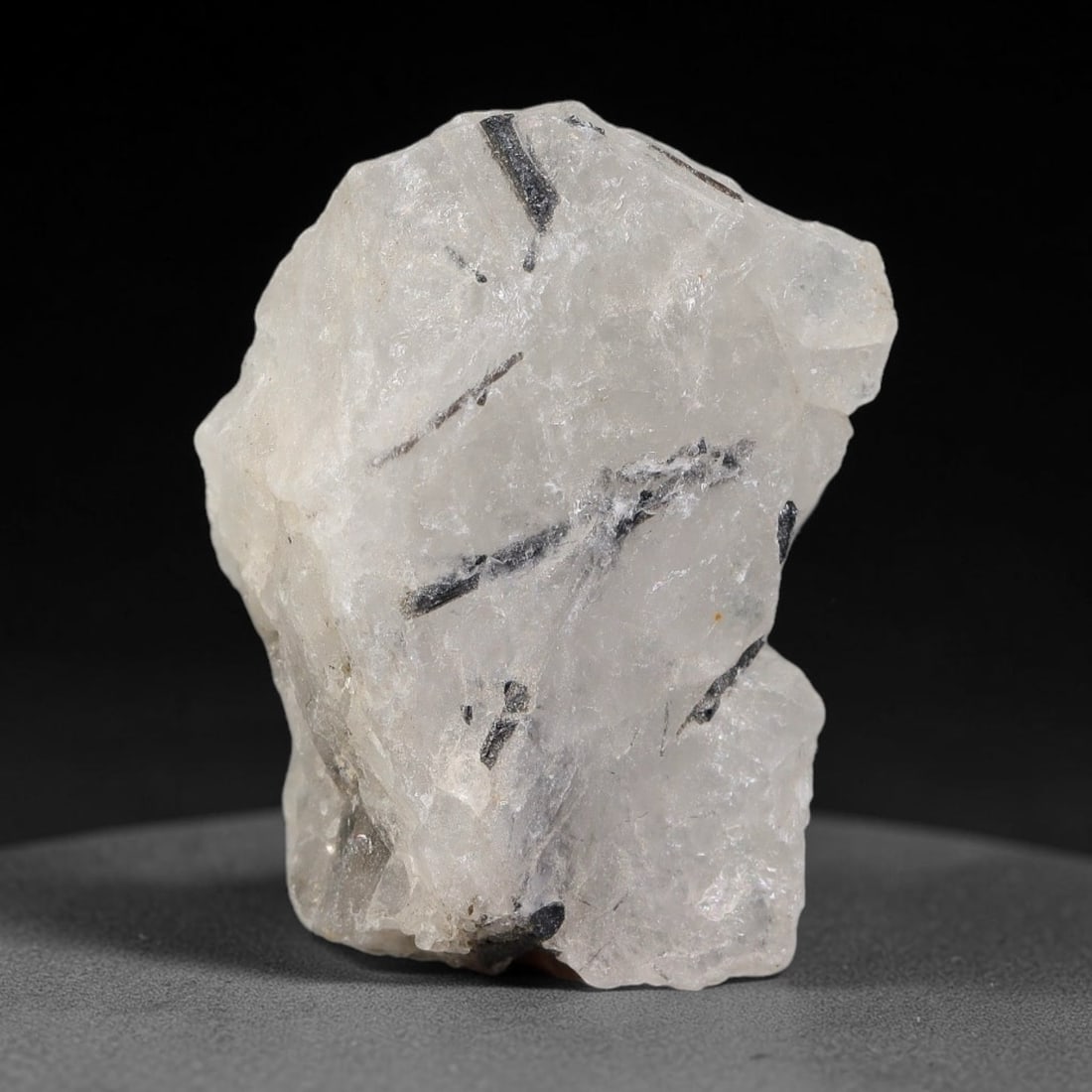 55 Carats Natural Black Rutilated Quartz Raw Rough Crystal Chunk, 36YS: This genuine natural rutilated quartz rough features distinct needle-like black rutile inclusions embedded within translucent clear quartz crystal, formed through natural hydrothermal geological proce