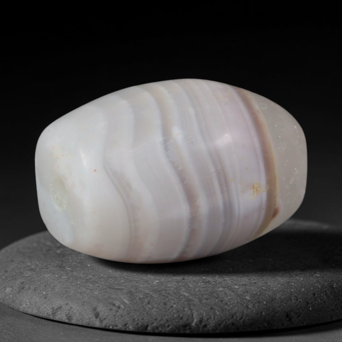 Ancient Gandhara Civilization Banded Agate Barrel Bead (600 BCE-1000 CE), 52XD (1 of 1)
