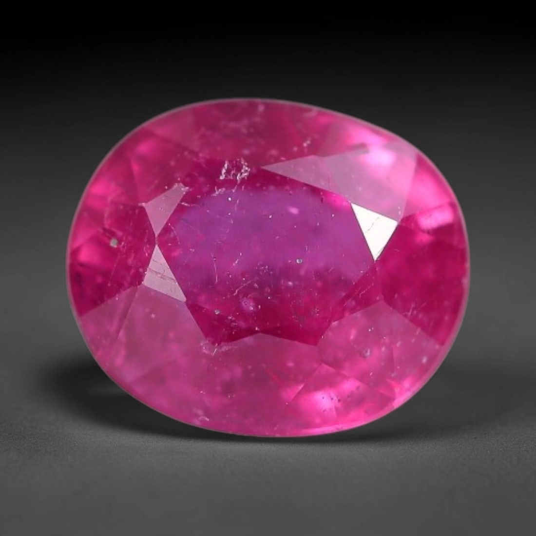 3.20 Carats Natural Mozambique Ruby Oval Faceted Loose Gemstone, 21XY: This natural Mozambique ruby is fashioned with standard oval brilliant faceting, displaying vivid saturated crimson-red hue accompanied by native fine mineral inclusions and subtle trace marks inheren