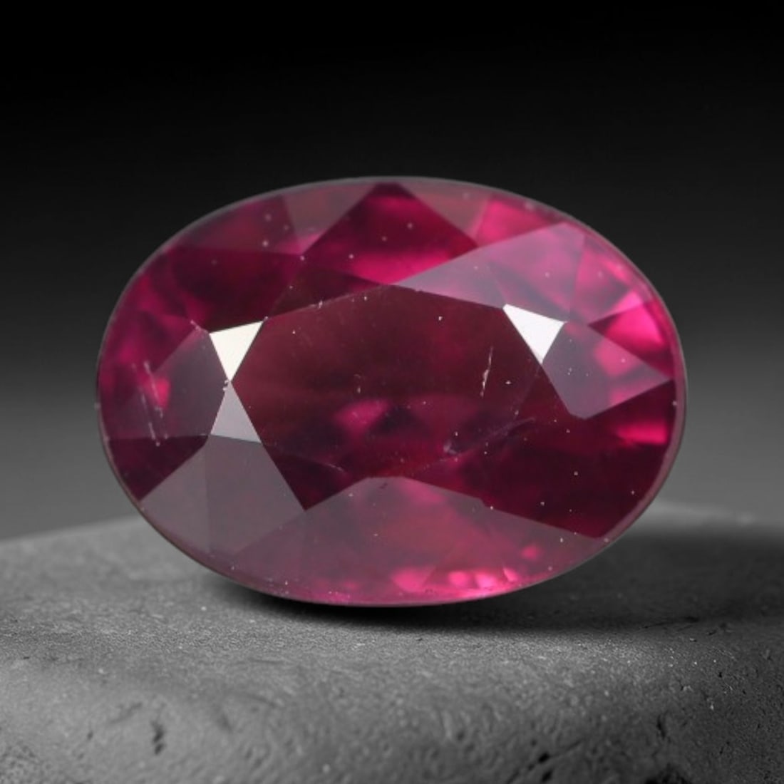1.27 Carats Natural Rich Magenta Red Garnet Oval Faceted Loose Gemstone, 46WW: This garnet originates from natural geological mineral deposits and undergoes precise faceting and high-gloss reflective polishing via professional lapidary craftsmanship. Minute pinpoint mineral spec