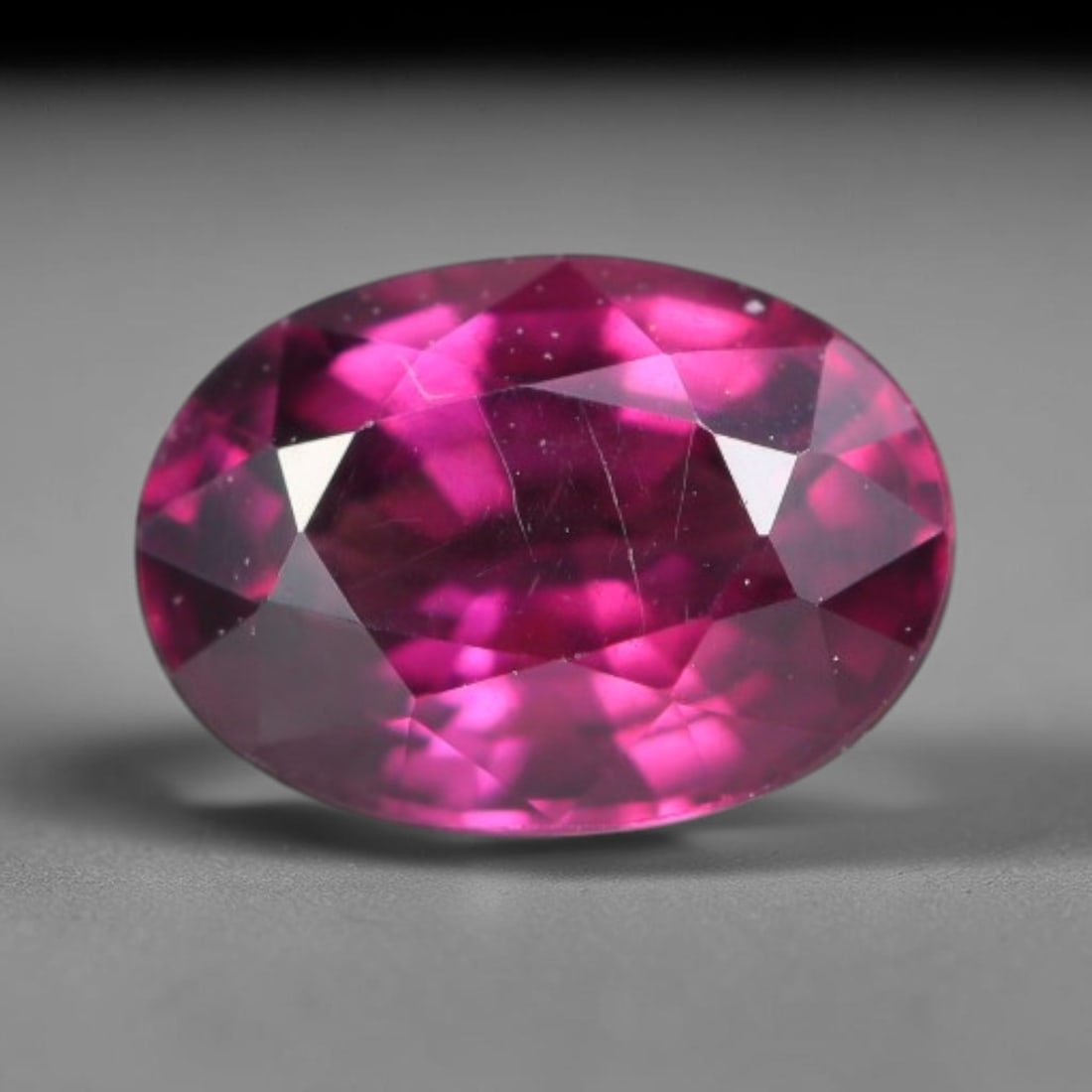 1.05 Carats Natural Rich Magenta Red Garnet Oval Faceted Loose Gemstone, 37WW: This garnet originates from natural geological mineral deposits and undergoes precise faceting and high-gloss reflective polishing via professional lapidary craftsmanship. Minute pinpoint mineral spec