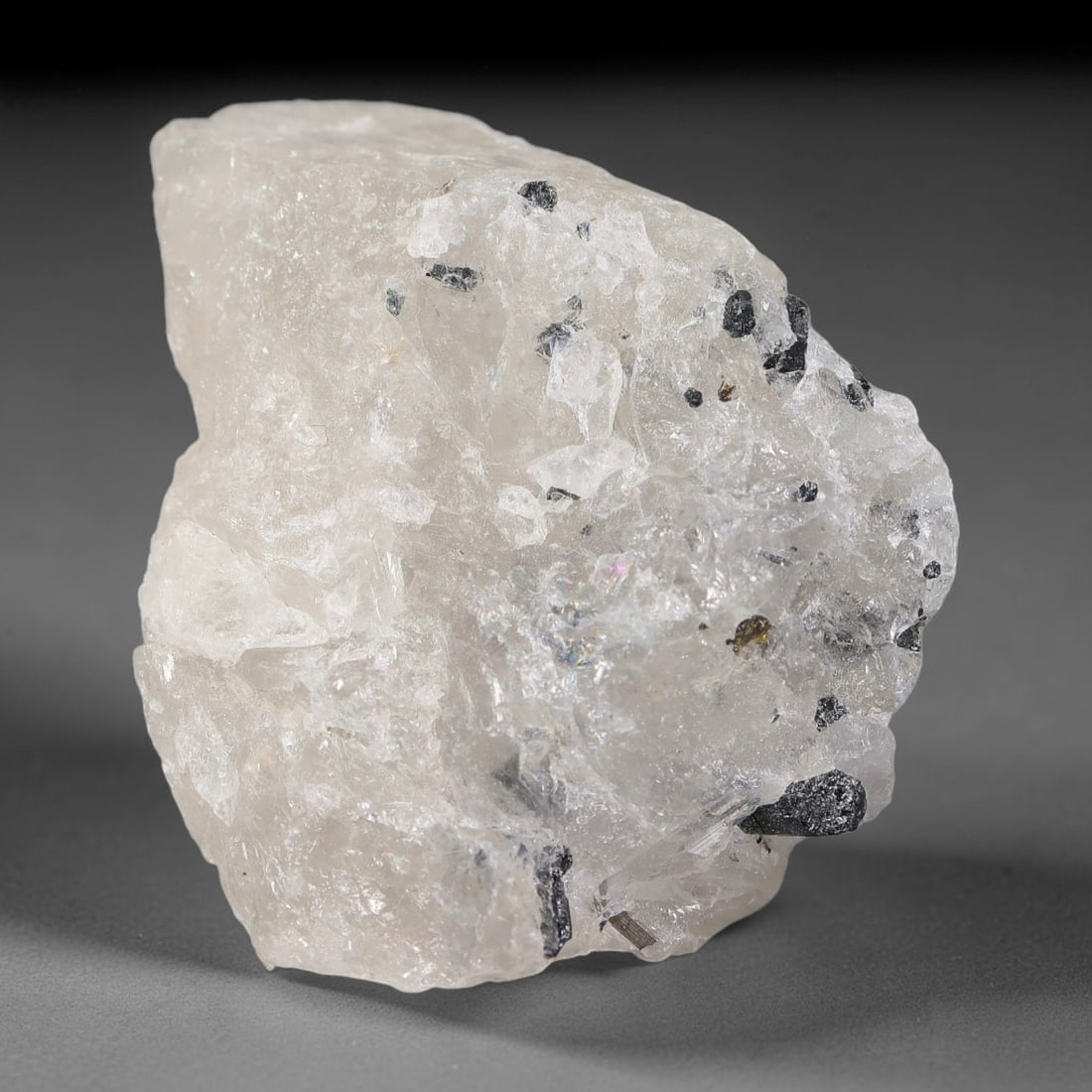 98 Carats Natural Black Rutilated Quartz Raw Rough Crystal Chunk, 43YS: This genuine natural rutilated quartz rough features distinct needle-like black rutile inclusions embedded within translucent clear quartz crystal, formed through natural hydrothermal geological proce