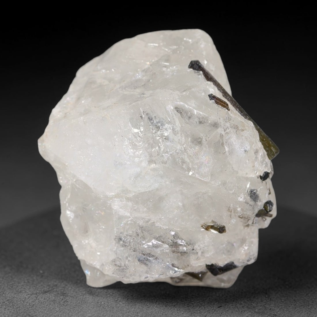 114 Carats Natural Black Rutilated Quartz Raw Rough Crystal Chunk, 44YS: This genuine natural rutilated quartz rough features distinct needle-like black rutile inclusions embedded within translucent clear quartz crystal, formed through natural hydrothermal geological proce