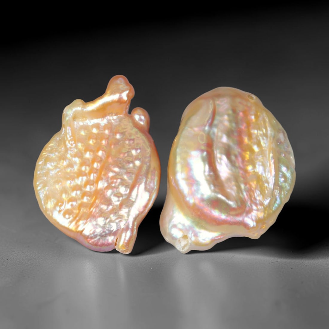 17.14ct Matched Pair Natural Freshwater Baroque Coin Pearls Loose Gemstones, 55XZ (1 of 1)